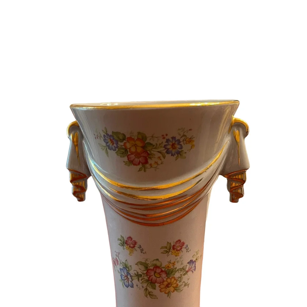 Vintage C D Peacock Anniversary Vase‎ P133 Blue Floral 10